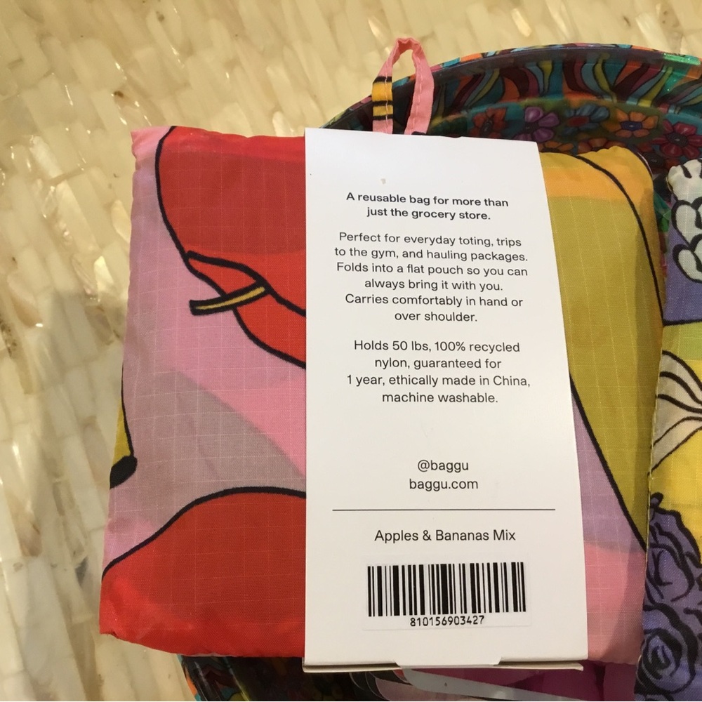 Nwt 2 Piece Bundle Baggu Tote Bags Standard Size Patisserie & Apples And Bananas View 5